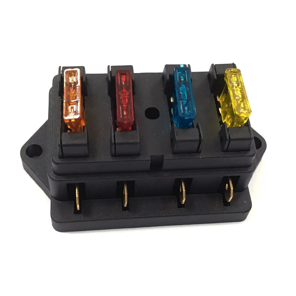 Fuse Holder Box 4Way Car Vehicle Circuit Automotive Blade Fuse Box With 5A 10A 15A 20A Fuse for Auto Car Boat Marine Trike
Fuse Holder Box 4Way Car Vehicle Circuit Automotive Blade Fuse Box With 5A 10A 15A 20A Fuse for Auto Car Boat Marine Trike