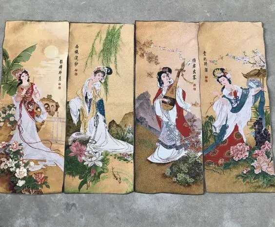 Antique silk painting Chudo painting four ancient beauty diagram indoor pendant ornament
Antique silk painting Chudo painting four ancient beauty diagram indoor pendant ornament
