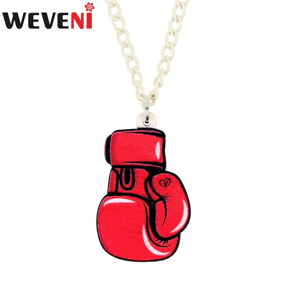 WEVENI Acrylic Red Boxing Gloves Pendant Necklace Chain Choker Anime Design Jewelry For Women Girls Party Charms Lots Gifts
WEVENI Acrylic Red Boxing Gloves Pendant Necklace Chain Choker Anime Design Jewelry For Women Girls Party Charms Lots Gifts