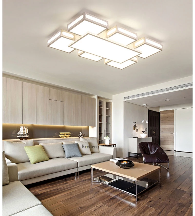 Modern Simple Acrylic LED Ceiling Lights Minimalist Rectangular Ceiling Chandelier Lights Lamp For Living Room Bedroom 220V (17)