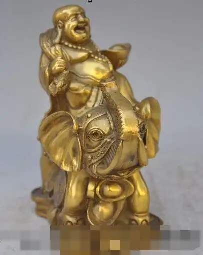 S1155 6"chinese brass wealth yuanbao happy laugh Maitreya Buddha ride elephant statue
S1155 6"chinese brass wealth yuanbao happy laugh Maitreya Buddha ride elephant statue