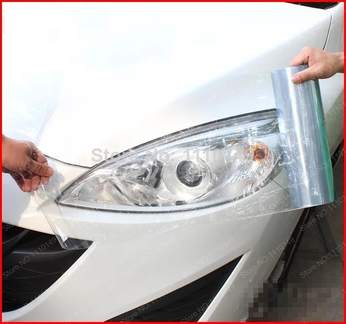 Image 30cm x 200cm Transparent Car Headlight Taillight Tint Vinyl Film Sticker  13 Color option 2014 New Hot Free Shipping