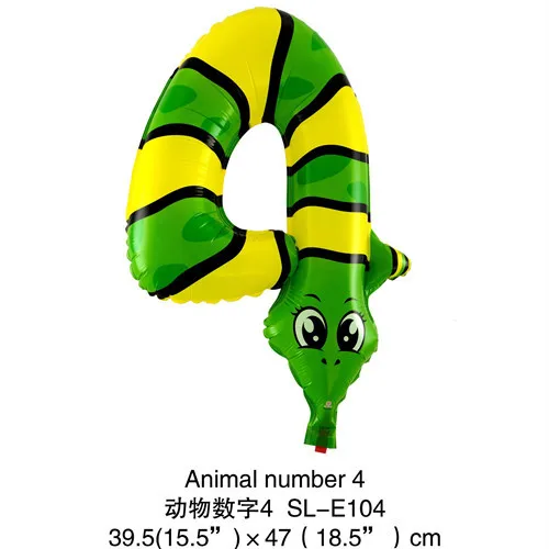 Animals Number Foil Balloons 10pcs New Arrival air balloons wedding Birthday party Decorations kids Numbers Air Balls baby toys (3)