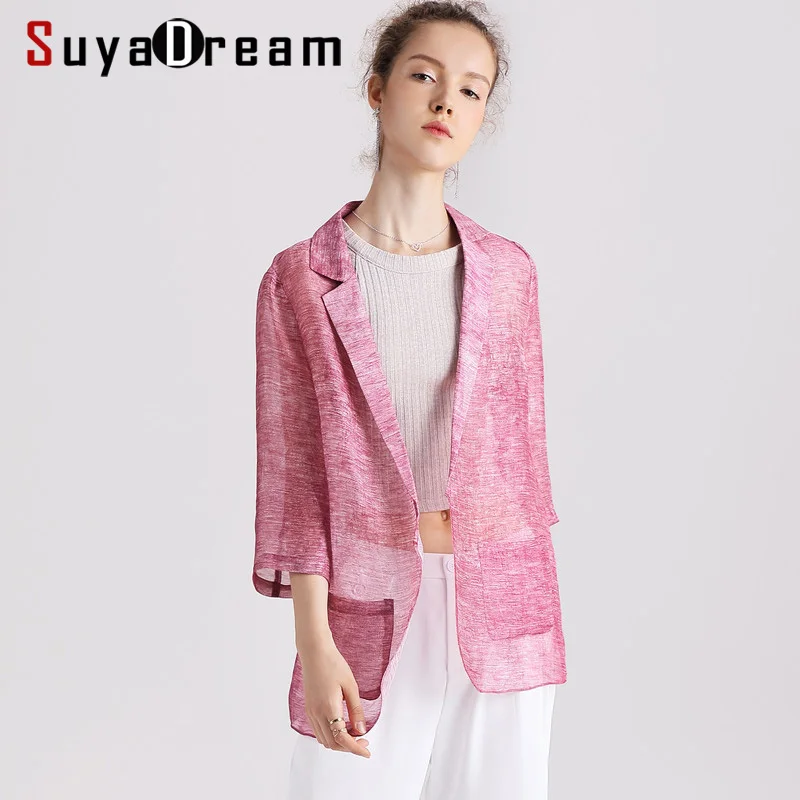 Women Blazers 50%Silk 50%Linen Solid 3/4 Sleeved Office Lady Blazer 2019 NEW Fall Winter Out wear
Women Blazers 50%Silk 50%Linen Solid 3/4 Sleeved Office Lady Blazer 2019 NEW Fall Winter Out wear