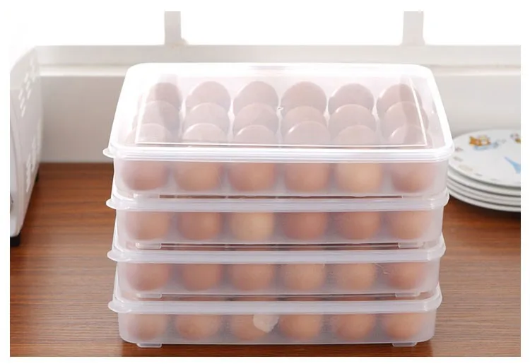 24 Grid Egg Storage Box Food Container Keep Eggs Fresh Refrigerator Organizer Kitchen Storage Containers