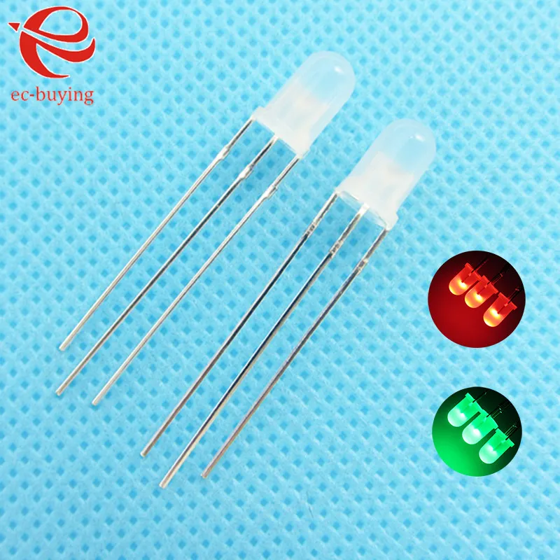3mm LED Bi-Color Diffused Red Emerald-Green Common Anode Round Light Emitting Diode Dual FoggyTwo Plug-in DIY Kit 50pcs /lot
3mm LED Bi-Color Diffused Red Emerald-Green Common Anode Round Light Emitting Diode Dual FoggyTwo Plug-in DIY Kit 50pcs /lot