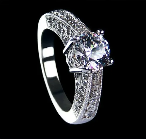Luxury Design Solid 18K White Gold Ring 1Carat Simulate Diamond Engagement Ring Best Wedding Anniversary Ring
Luxury Design Solid 18K White Gold Ring 1Carat Simulate Diamond Engagement Ring Best Wedding Anniversary Ring