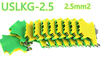 10pcs USLKG-2.5 DIN Rail Mounted Ground Circuit Connection Terminal Block, UL 600V 20A, 24-12 AWG
10pcs USLKG-2.5 DIN Rail Mounted Ground Circuit Connection Terminal Block, UL 600V 20A, 24-12 AWG