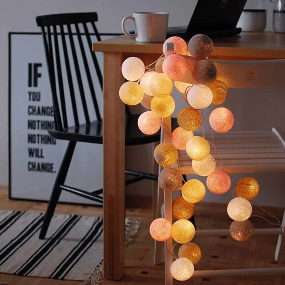 3M 20 Lights LED Cotton Ball String Light Thai Style Fairy Light For Kids Bedroom Wedding Party Christmas Decor
3M 20 Lights LED Cotton Ball String Light Thai Style Fairy Light For Kids Bedroom Wedding Party Christmas Decor