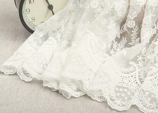 23cm Wide 2017 Luxury white embroidery tulle Lace Fabric Neckline collar ribbon trim sewing DIY tassel fringe wedding crafts
23cm Wide 2017 Luxury white embroidery tulle Lace Fabric Neckline collar ribbon trim sewing DIY tassel fringe wedding crafts