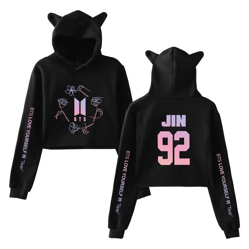 K-POP Bangtan Boys Love Yourself Print Long Sleeve Top Hoodies Sweatshirt Ladies Fashion New Cat Ear Hoodie Casual Clothes
K-POP Bangtan Boys Love Yourself Print Long Sleeve Top Hoodies Sweatshirt Ladies Fashion New Cat Ear Hoodie Casual Clothes