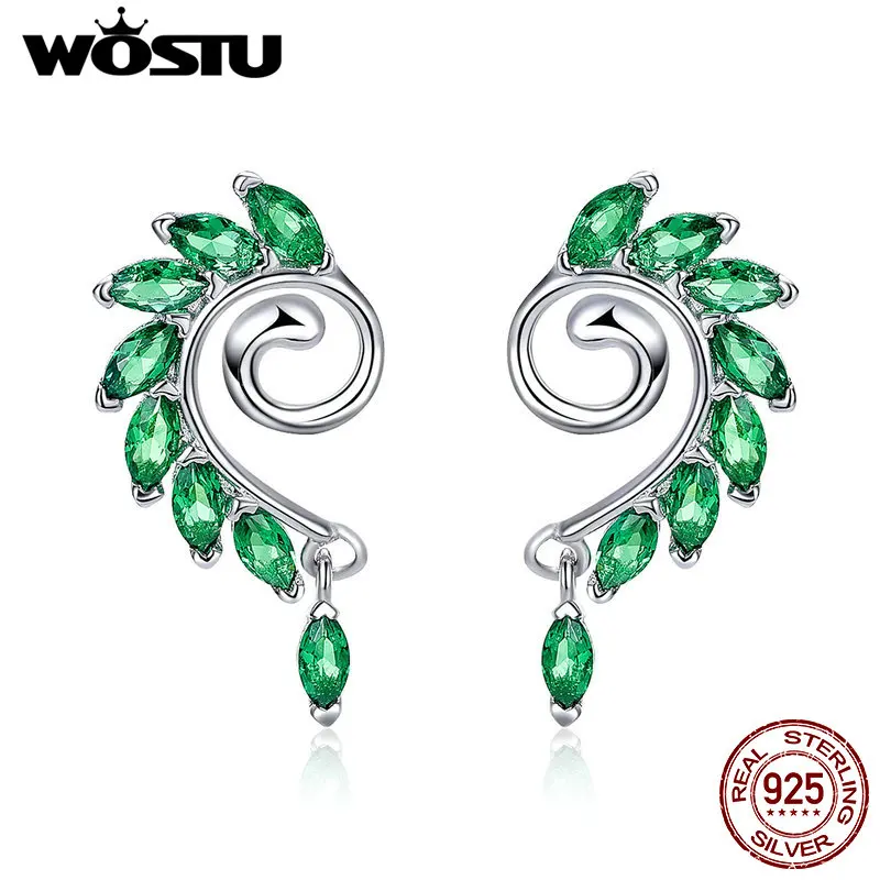 WOSTU 100% 925 Sterling Silver Green CZ Tree Leaves Stud Earrings For Women Compatible With Brand Jewelry Original Gift BNE001
WOSTU 100% 925 Sterling Silver Green CZ Tree Leaves Stud Earrings For Women Compatible With Brand Jewelry Original Gift BNE001