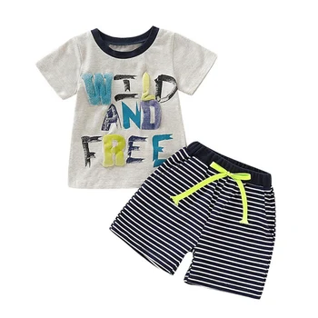 O-Neck 1-4T Letter Print Striped Summer Baby Boys Short Sleeve Letter Print Tops Blouse Shirt+Striped Shorts Casual Outfits Sets
O-Neck 1-4T Letter Print Striped Summer Baby Boys Short Sleeve Letter Print Tops Blouse Shirt+Striped Shorts Casual Outfits Sets