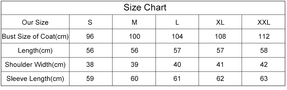 SIZE CHART