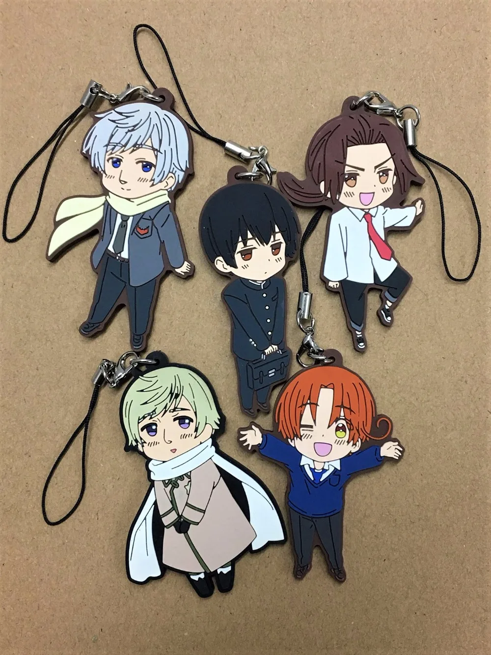 Брелок с аниме Power Hetalia резиновый ремень для ключей 5 шт./лот Honda Jones llavero | Украшения