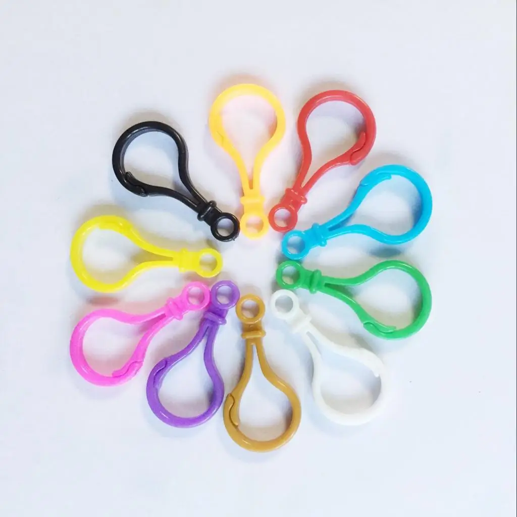 10 Pieces Multicolor Plastic Lobster Clasps Clips Bag Key Ring Hook Jewelry Making Findings