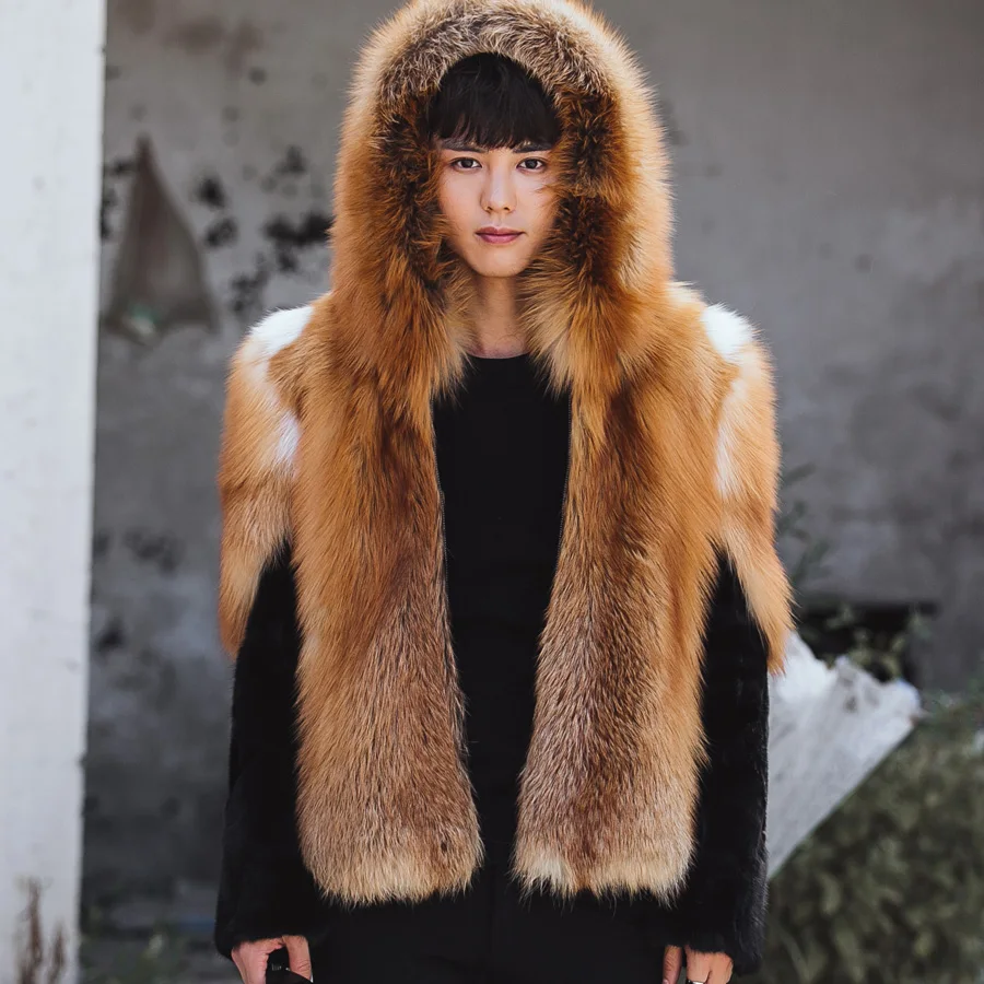 Support Custom Men's Fox Fur Hooded Coat Fox Fur And Mink Skin Jacket Luxury Gold Color Super Warmth
Support Custom Men's Fox Fur Hooded Coat Fox Fur And Mink Skin Jacket Luxury Gold Color Super Warmth