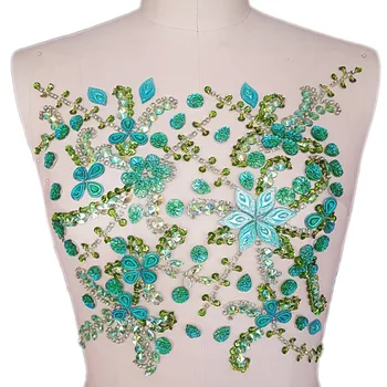 BI.Dw.M Green beaded sequin Rhinestone Applique Patch 27x31cm For Sewing Appliques Evening Wedding Dress Decoration Costume Trim
BI.Dw.M Green beaded sequin Rhinestone Applique Patch 27x31cm For Sewing Appliques Evening Wedding Dress Decoration Costume Trim