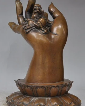 13" tibet buddhism bronze lotus Kwan-Yin hand happy Laugh Maitreya Buddha statue
13" tibet buddhism bronze lotus Kwan-Yin hand happy Laugh Maitreya Buddha statue