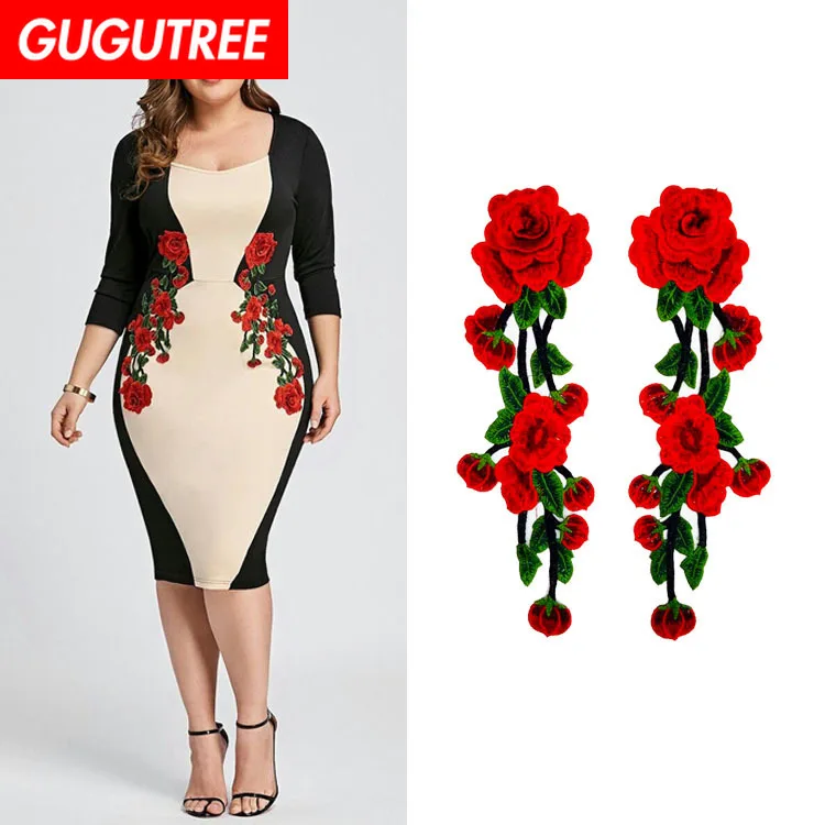 GUGUTREE embroidery big rose patches flower patches badges applique patches for clothing ZM-73
GUGUTREE embroidery big rose patches flower patches badges applique patches for clothing ZM-73