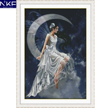 NKF The Moon Fairy Cross Stitch Stamped Counted Cross Stitch Kit Needlework Embroidery Cross Craft Cross Stitch for Home Decor
NKF The Moon Fairy Cross Stitch Stamped Counted Cross Stitch Kit Needlework Embroidery Cross Craft Cross Stitch for Home Decor