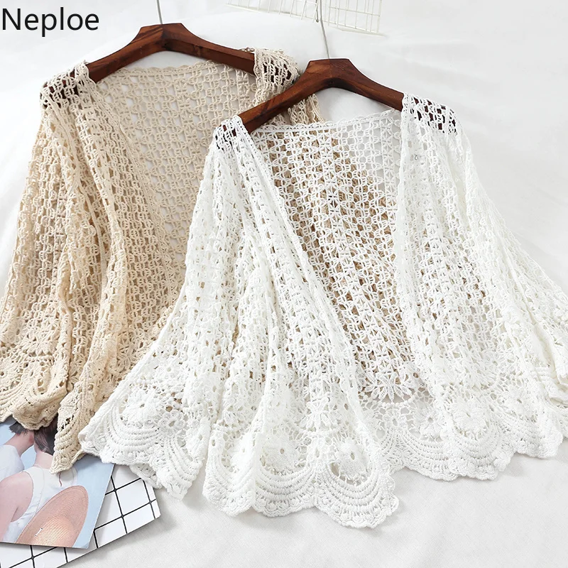 Neploe 2019 Knitted Sunscreen Cardigan Women Loose Hollow-out Coat Korean Causal White Apricot Clothing Sweet Open Stitch 38703
Neploe 2019 Knitted Sunscreen Cardigan Women Loose Hollow-out Coat Korean Causal White Apricot Clothing Sweet Open Stitch 38703