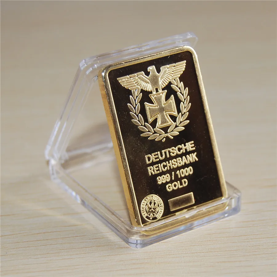 

NEW 1 Oz 24k Gold German IRON CROSS BAR Deutsche Reichsbank COIN 999 1000 Eagle bullion bar Free shipping Hot-sale 1pcs