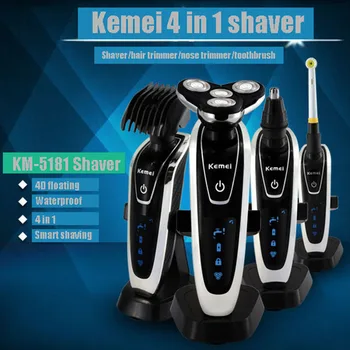 Kemei 4D Shaver Men Shaving Machine Nose & Hair Trimmer Toothbrush Barbeador 4 In 1 Washable Razor
Kemei 4D Shaver Men Shaving Machine Nose & Hair Trimmer Toothbrush Barbeador 4 In 1 Washable Razor