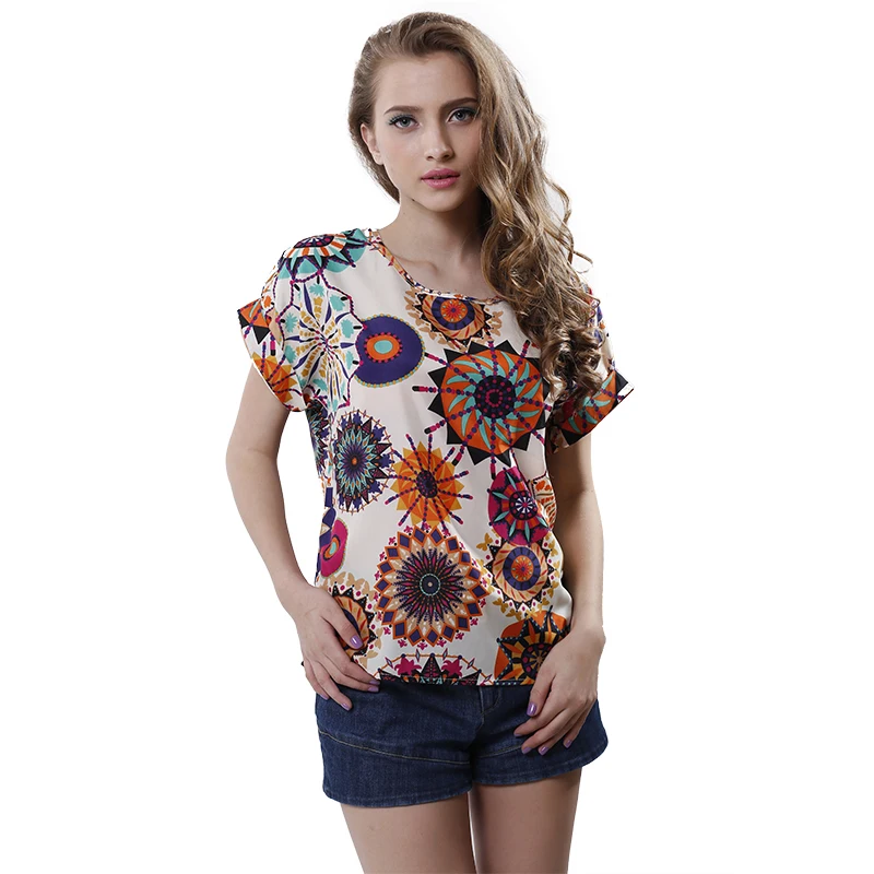 Hot Summer Blouse Women Sunflower Bird Chiffon Print Blouse Stripe Plaid Shirt Cross Love Blouse Short Sleeve Shirts
Hot Summer Blouse Women Sunflower Bird Chiffon Print Blouse Stripe Plaid Shirt Cross Love Blouse Short Sleeve Shirts
