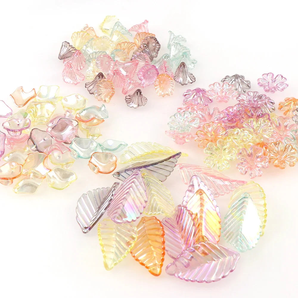 About 50g Acrylic With One Hole Transparent AB Rainbow Flower Petal Leaf Beads For Jewelry Making Handicraft Accessories DIY
About 50g Acrylic With One Hole Transparent AB Rainbow Flower Petal Leaf Beads For Jewelry Making Handicraft Accessories DIY
