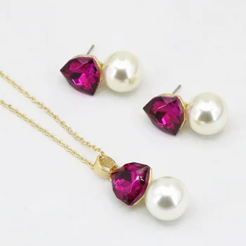 New Arrival Statement Women Jewelry Set Simulated-Pearl Drop Pendant Earring Necklace Crystal Earrings Necklaces 18inch B3426
New Arrival Statement Women Jewelry Set Simulated-Pearl Drop Pendant Earring Necklace Crystal Earrings Necklaces 18inch B3426