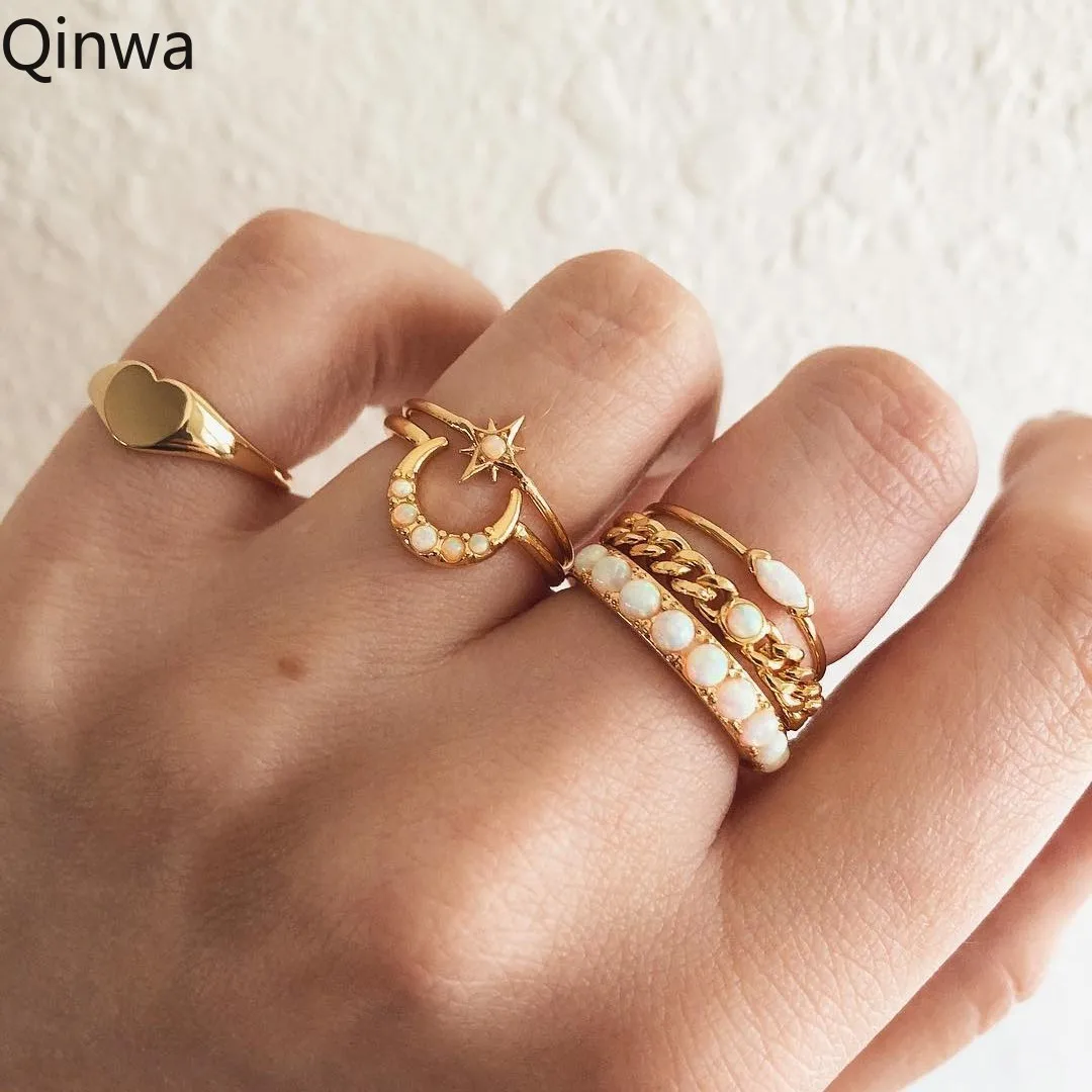 2019 New 6Pcs/lot Boho Gold Color Ring Set For Women Moon Star Crystal Knuckle Midi Finger Rings Jewelry
2019 New 6Pcs/lot Boho Gold Color Ring Set For Women Moon Star Crystal Knuckle Midi Finger Rings Jewelry