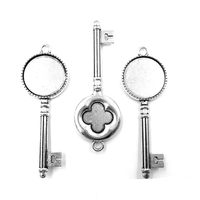 5Pcs Antique Silver Tone Key Flower Pattern Charm Pendants 62x22mm Round Cameo Setting Fit Cabochon 20mm Jewelry
5Pcs Antique Silver Tone Key Flower Pattern Charm Pendants 62x22mm Round Cameo Setting Fit Cabochon 20mm Jewelry