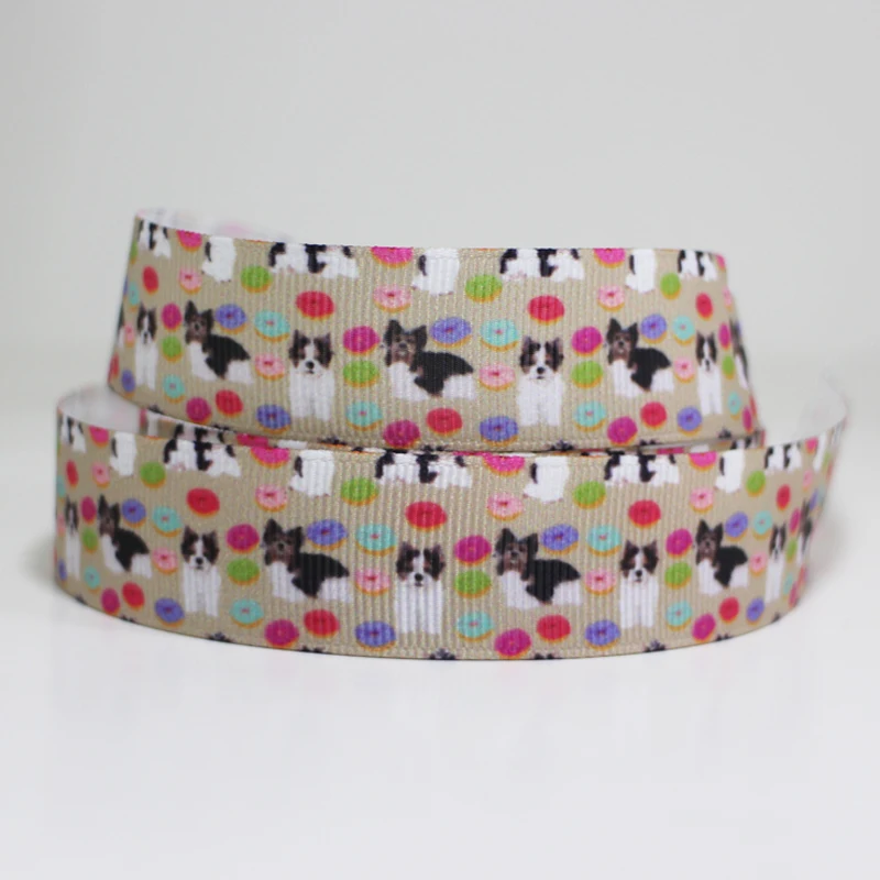 50 ярдов 7/8 "1" 1 5 "2" 3 "22 мм 25 38 75 пончик с принтом собаки grosgrain лента для
