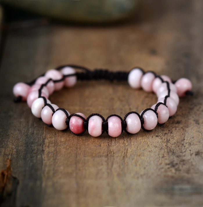 Pink Opal Bead Friendship Bracelet Fantasy Natural Stones Adjustable Bracelet For Women Beaded Fashion OL Bracelet Gifts
Pink Opal Bead Friendship Bracelet Fantasy Natural Stones Adjustable Bracelet For Women Beaded Fashion OL Bracelet Gifts