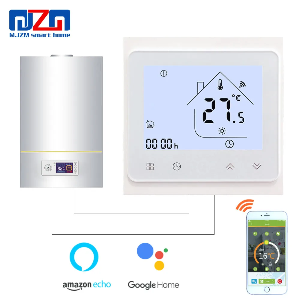 MJZM BGL 002BB WiFi термостат для газового котла Alexa Google домашний терморегулятор теплой