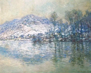 

High quality Oil painting Canvas Reproductions The Seine at Port Villez, Snow Effect (1885) By Claude Monet hand painted