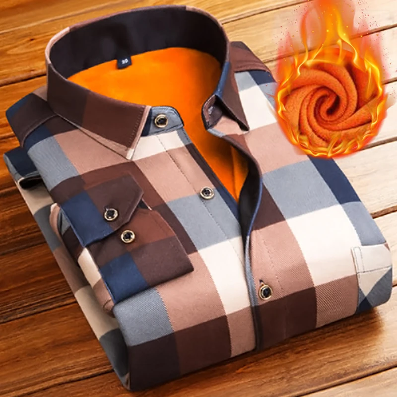 Fashion Men Winter Thick Flannel Warm Plaid Dress Shirts Long Sleeve Men's Work Shirts Casual Slim Fit Camisa Social Shirts 4XL
Fashion Men Winter Thick Flannel Warm Plaid Dress Shirts Long Sleeve Men's Work Shirts Casual Slim Fit Camisa Social Shirts 4XL