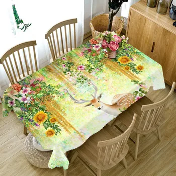 Yellow tablecloth Round table Waterproof 3D Table cloth rectangular party Cabinet cover Customized size Sika deer Pillowcase 
Yellow tablecloth Round table Waterproof 3D Table cloth rectangular party Cabinet cover Customized size Sika deer Pillowcase
