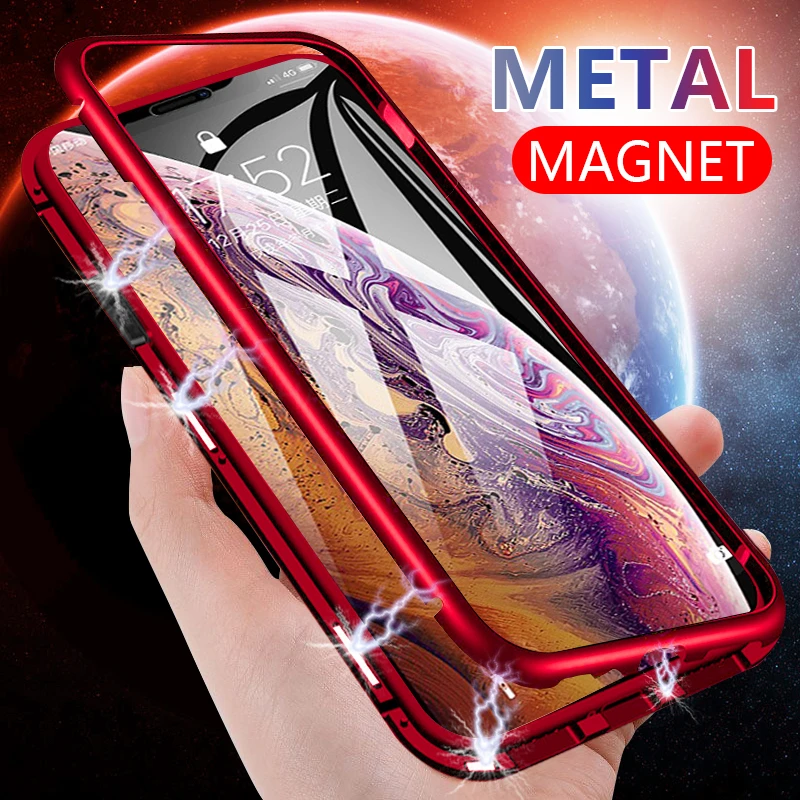 Magnetic Thin Shockproof Tempered Glass Back Case Cover on The for IPhone 7 6 6S 8 Plus XR XS Max X 10 7 8 Hard Metal Phone Case
Magnetic Thin Shockproof Tempered Glass Back Case Cover on The for IPhone 7 6 6S 8 Plus XR XS Max X 10 7 8 Hard Metal Phone Case