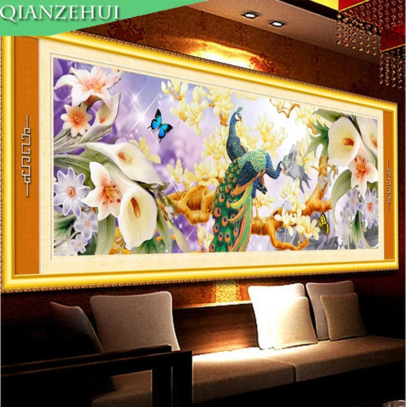 QIANZEHUI,Needlework,DIY Full embroidery peacock magnolia lily Cross stitch,Sets For Embroidery kits Cross-Stitch,Wall Home
QIANZEHUI,Needlework,DIY Full embroidery peacock magnolia lily Cross stitch,Sets For Embroidery kits Cross-Stitch,Wall Home