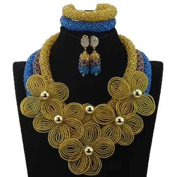 Statement Necklace Luxury Stylish Blue Nigerian Wedding African Beads Jewelry Set Handmade Indian Dubai Bridal Necklace CRV303
Statement Necklace Luxury Stylish Blue Nigerian Wedding African Beads Jewelry Set Handmade Indian Dubai Bridal Necklace CRV303
