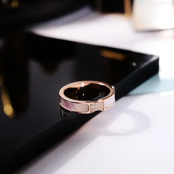 YUN RUO New Arrival Natural Pink Shell Zircon Ring Rose Birthday Gift Woman Fashion Titanium Steel Jewelry Never Fade Wholesale
YUN RUO New Arrival Natural Pink Shell Zircon Ring Rose Birthday Gift Woman Fashion Titanium Steel Jewelry Never Fade Wholesale