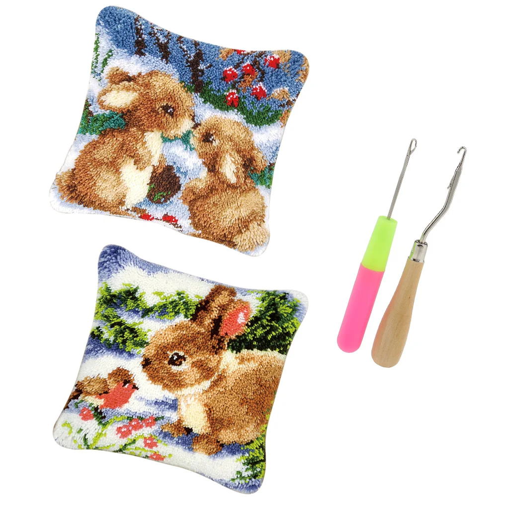 2 Set 43x43cm Rabbits Latch Hook Rug Kit DIY Embroidery Cross Stitch Needlework for Cushion Pillow Mat
2 Set 43x43cm Rabbits Latch Hook Rug Kit DIY Embroidery Cross Stitch Needlework for Cushion Pillow Mat