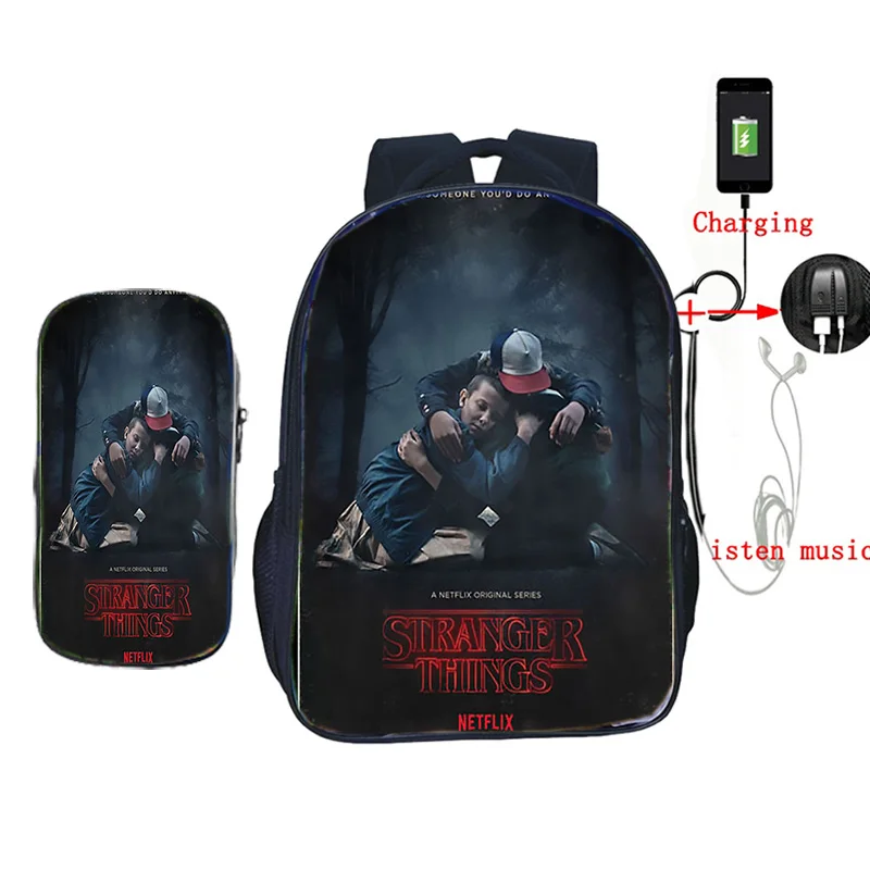 Stranger Things 3 USB Charge 3 2Pcs/set Nylon School Bags Backpacks for Teens Girls Boys Daily Laptop Mochila Casual Travel Bags
Stranger Things 3 USB Charge 3 2Pcs/set Nylon School Bags Backpacks for Teens Girls Boys Daily Laptop Mochila Casual Travel Bags