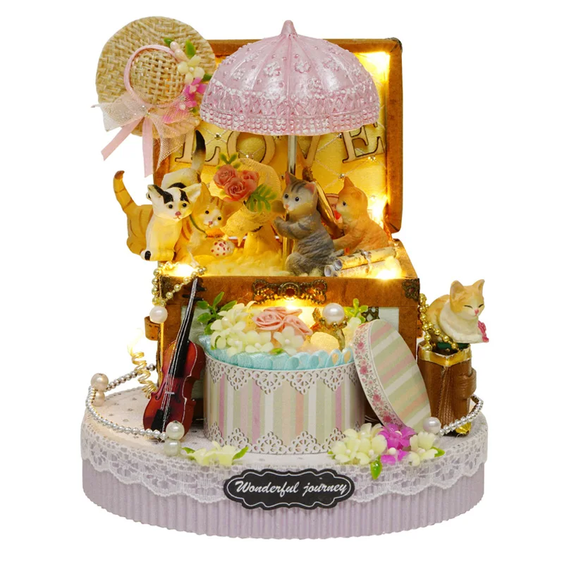 Doll House Miniature DIY Dollhouse Furnitures Cute Candy Cat DIY Wooden House Toys For Children Boys Girls Birthday Gift
Doll House Miniature DIY Dollhouse Furnitures Cute Candy Cat DIY Wooden House Toys For Children Boys Girls Birthday Gift
