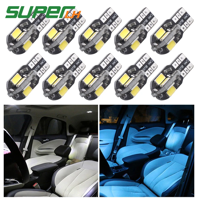 10Pcs T10 8SMD 5630 LED Car Light Canbus NO OBC ERROR Auto Wedge Lamp 2825 W5W 8 SMD 5730 Led Parking Bulb 12V white iceblue
10Pcs T10 8SMD 5630 LED Car Light Canbus NO OBC ERROR Auto Wedge Lamp 2825 W5W 8 SMD 5730 Led Parking Bulb 12V white iceblue
