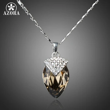 AZORA White Gold Color Big Irregular Shape Ink Brown Stellux Austrian Crystal Pendant Necklace TN0072
AZORA White Gold Color Big Irregular Shape Ink Brown Stellux Austrian Crystal Pendant Necklace TN0072
