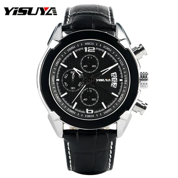 YISUYA Watches Men Military Aviator Auto Date Black Man's Quartz Wristwatches Chronograph Sport Leather Band Relogio Masculino
YISUYA Watches Men Military Aviator Auto Date Black Man's Quartz Wristwatches Chronograph Sport Leather Band Relogio Masculino