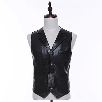 Black Men Suit Vest Fashion Sleeveless Snakeskin Pattern Wool Waistcoat Male Slim Fit Single breasted Vintage Vest CUSTOM MADE
Black Men Suit Vest Fashion Sleeveless Snakeskin Pattern Wool Waistcoat Male Slim Fit Single breasted Vintage Vest CUSTOM MADE